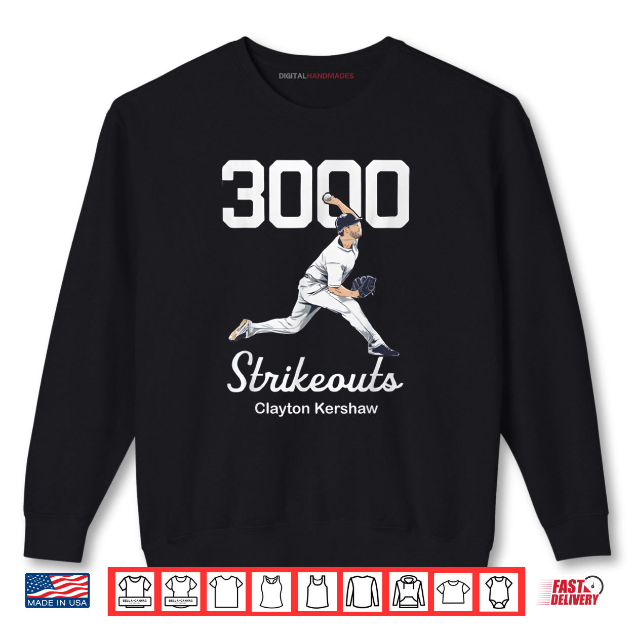 Clayton Kershaw 3000 Strikeouts Shirt Clayton Kershaw 3000 Strikeouts Shirt