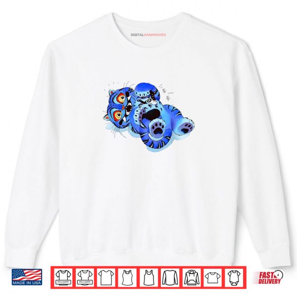 Sweatshirt Cute Derpy Tiger and Bird Japanese Art Shirt