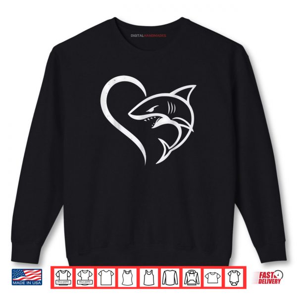 Sweatshirt Cute Shark Heart Sharks Lover I Love Sharks Shirt digitalhandmades
