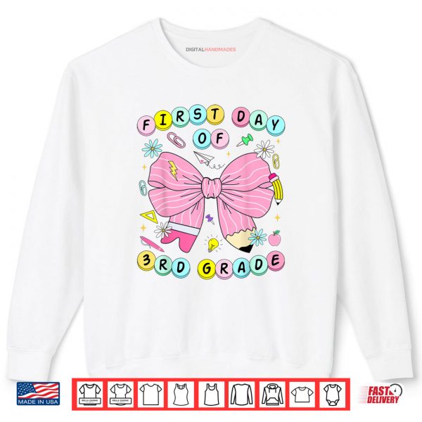 Sweatshirt First Day Of 3rd Grade Girls Coquette Back To School Kids Shirt digitalhandmades
