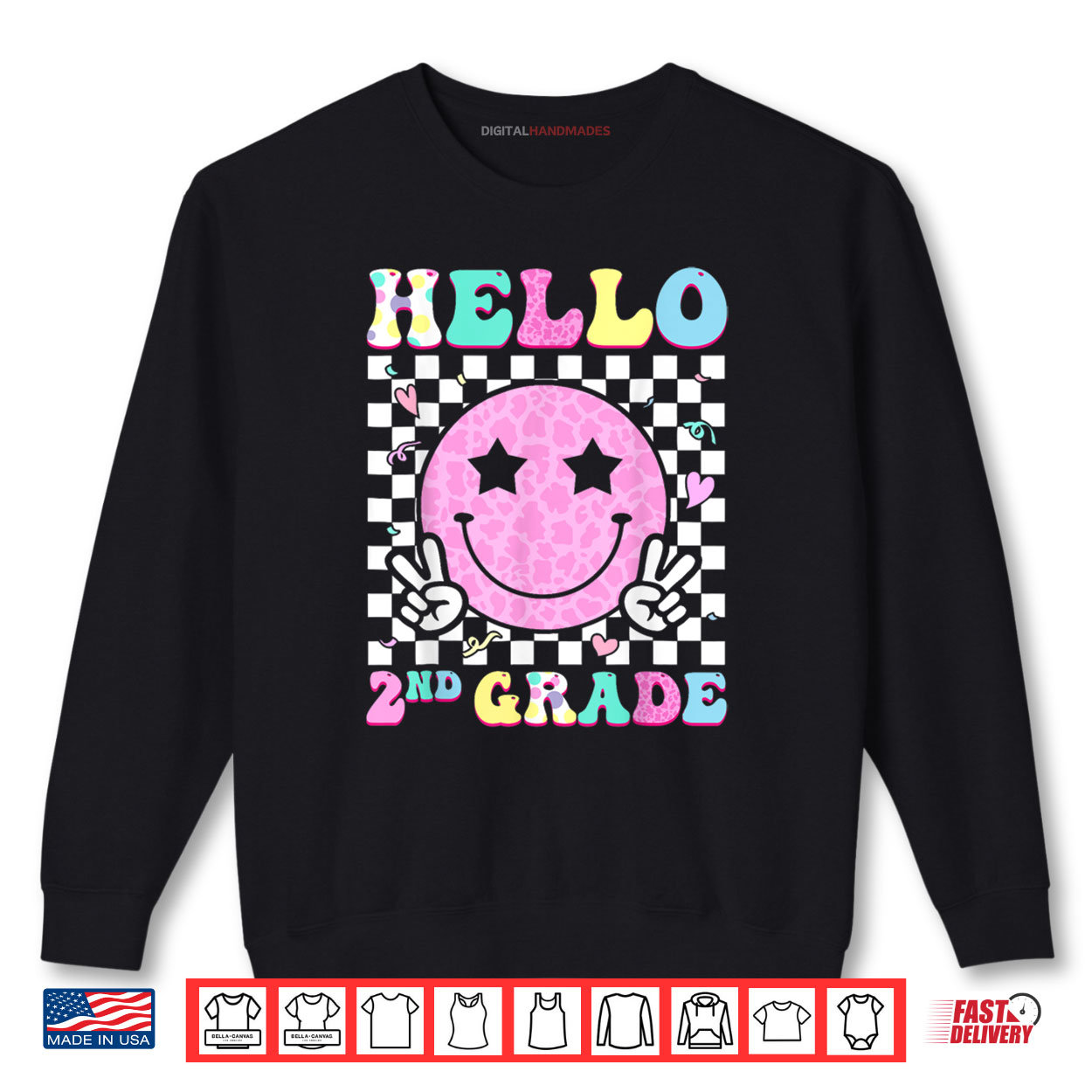 Hello 2nd Grade Groovy Back to School Second Grade Girls Kid Shirt Hello 2nd Grade Groovy Back to School Second Grade Girls Kid Shirt