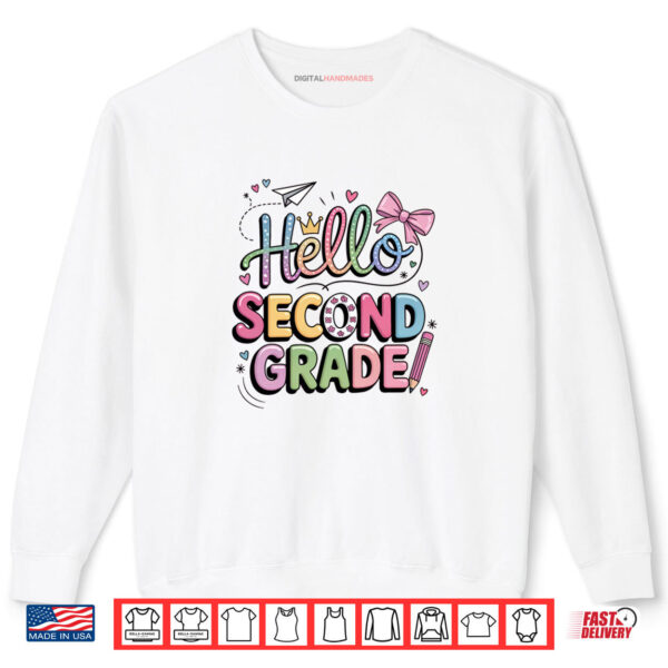 Sweatshirt Hello Second Grade Coquette Back To School Teacher Shirt digitalhandmades.com