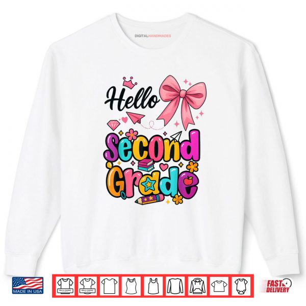 Sweatshirt Hello Second Grade Preppy Back to School Boy Girl Teacher Shirt digitalhandmades
