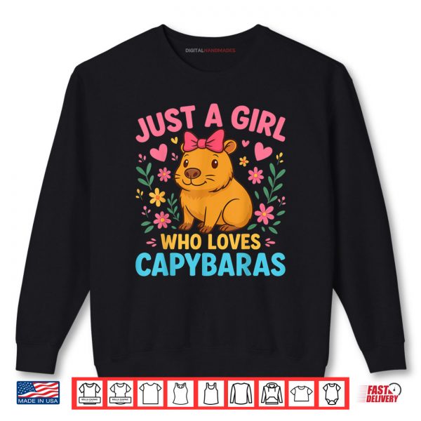 Sweatshirt Just a Girl Who Loves Capybaras Cute Rodent Animal Shirt digitalhandmades
