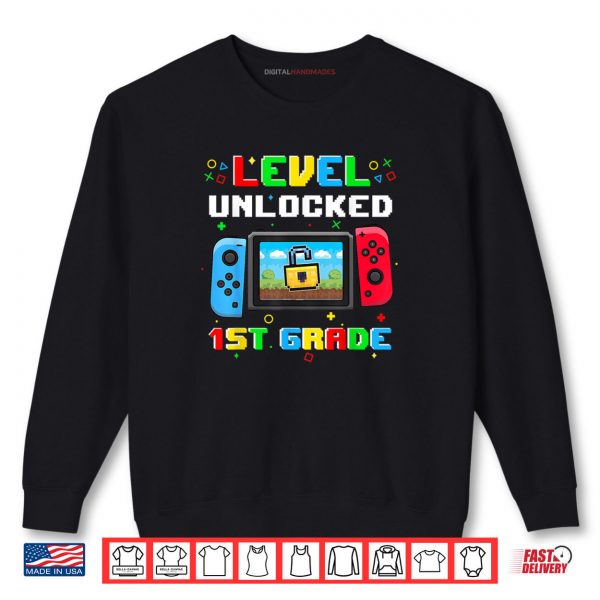 Level 1st Grade Unlocked Back To School First Day Boys Kids Shirt 1 Sweatshirt Level 1st Grade Unlocked Back To School First Day Boys Kids Shirt digitalhandmades