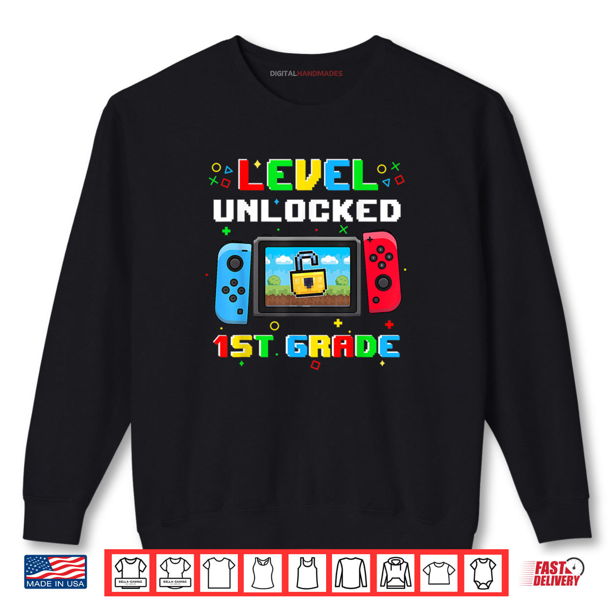 Level 1st Grade Unlocked Back To School First Day Boys Kids Shirt Level 1st Grade Unlocked Back To School First Day Boys Kids Shirt