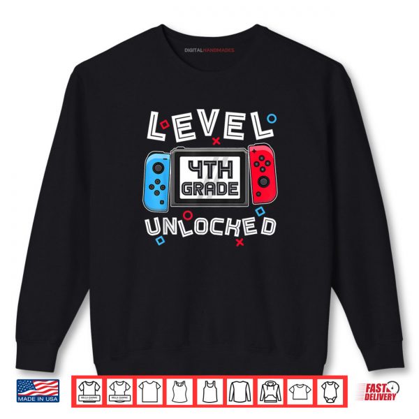 Sweatshirt Level 4th Grade Unlocked Back To School First Day Boys Kids Shirt digitalhandmades