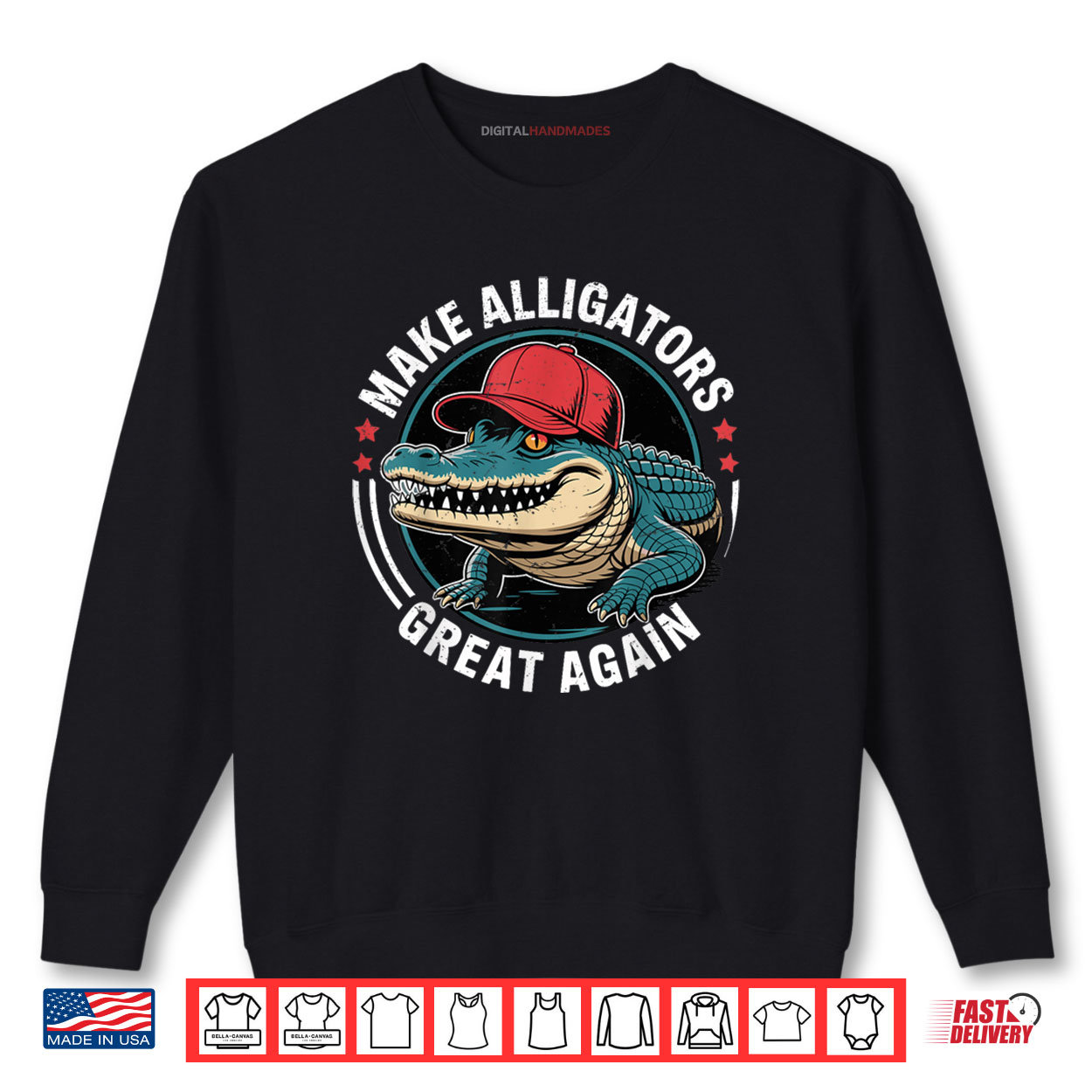 Make Alligators Great Again Funny Alligator Vintage Humor Shirt