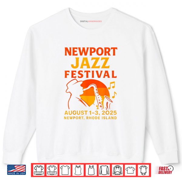 Sweatshirt Newport Jazz Festival 2025 Sunset Saxophone Silhouette Shirt