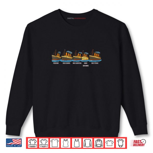 Sweatshirt RMS Titanic Britannic Poseidon Carpathia Famous Ship Lovers Shirt digitalhandmades
