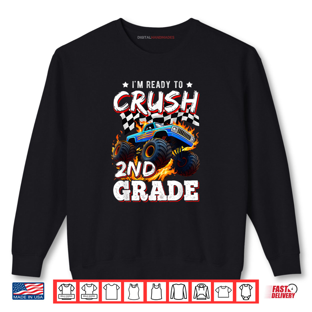 Ready To Crush 2nd Grade Monster Truck Boy Back to School Shirt Ready To Crush 2nd Grade Monster Truck Boy Back to School Shirt
