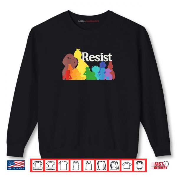 Sweatshirt Save P.B.S Resist Rainbow Character Graphic Shirt