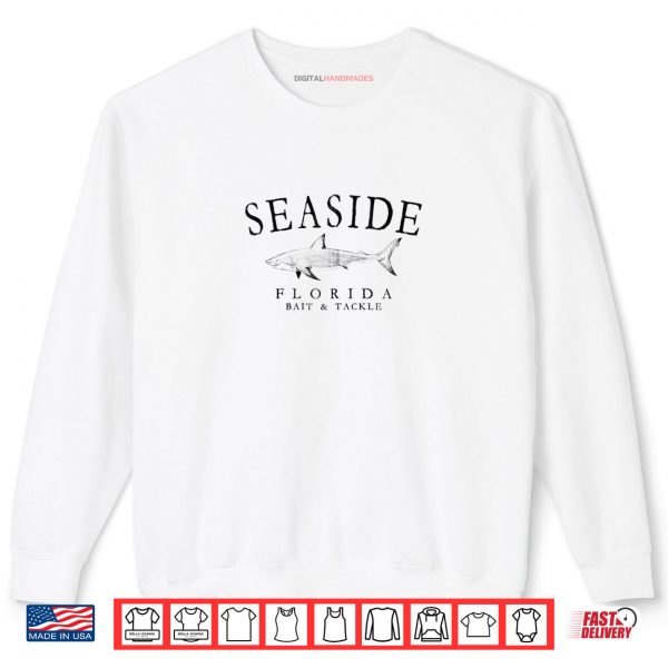 Sweatshirt Seaside Florida Shark Fishing Arched Black Letters Shirt digitalhandmades