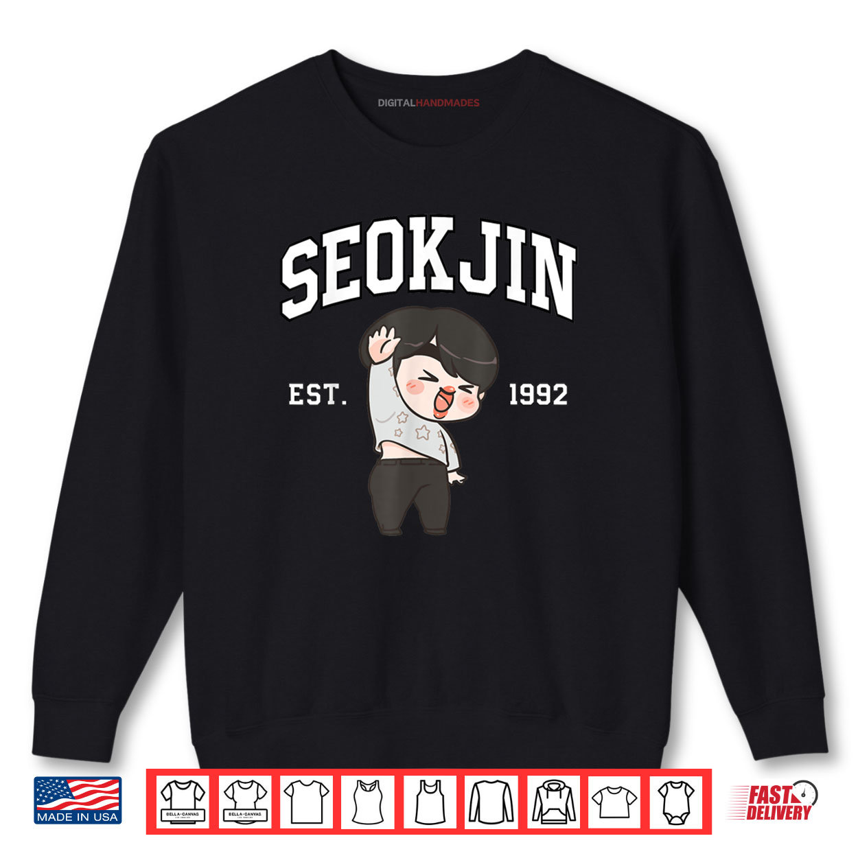 SeokJin EST 1992 Cute Chibi Style Fans Gift Shirt SeokJin EST 1992 Cute Chibi Style Fans Gift Shirt