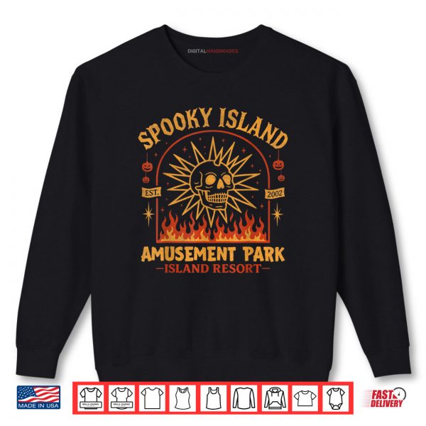 Sweatshirt Spooky Island Est 2002 Amusement Park Skull Halloween Shirt digitalhandmades