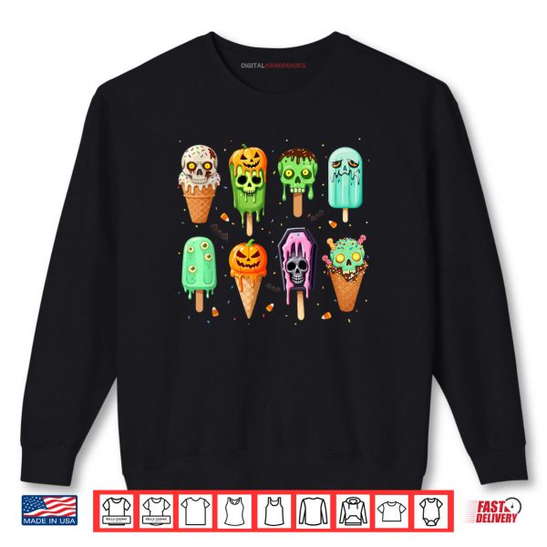 Sweatshirt Spooky Popsicle Ice Cream Summer Party Halloween Summerween Shirt digitalhandmades