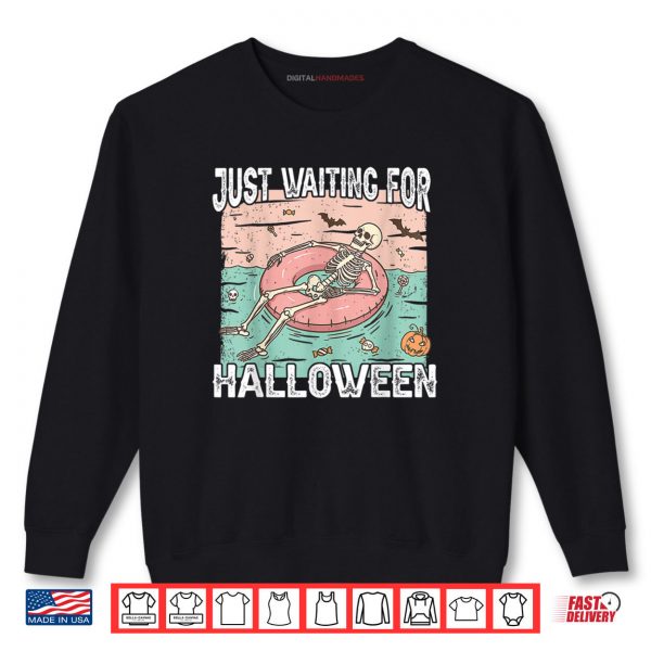 Sweatshirt Spooky Summer Skeleton Just Waiting For Halloween Shirt digitalhandmades