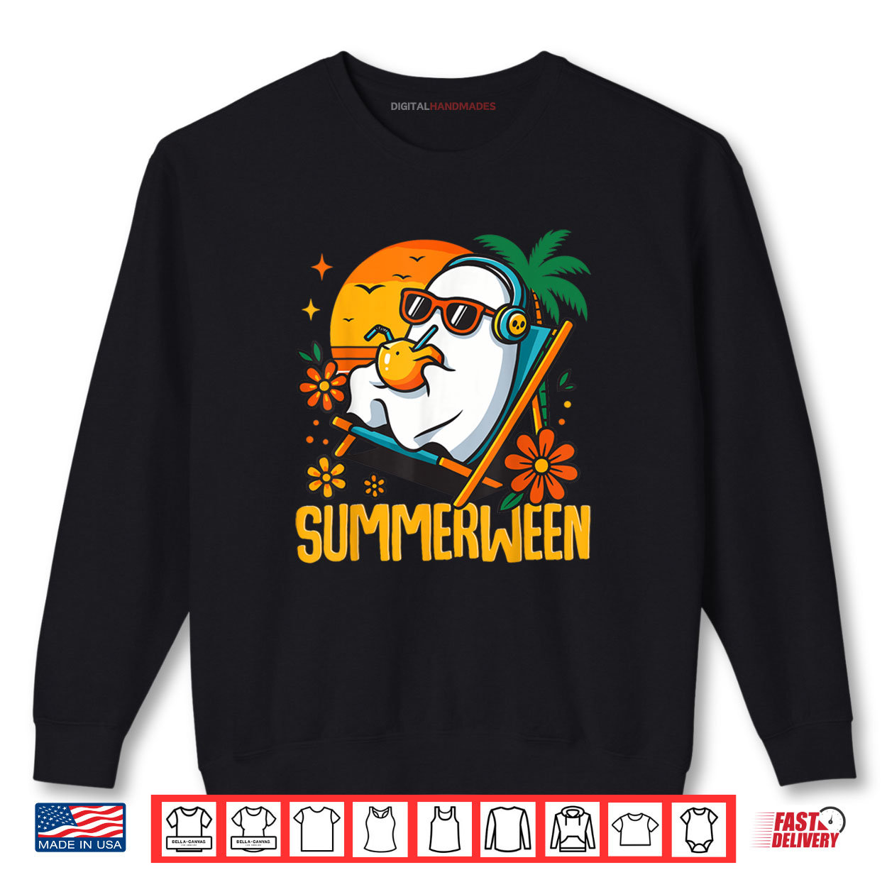 Summerween Funny Ghost Halloween Summer Beach Vibes Shirt Summerween Funny Ghost Halloween Summer Beach Vibes Shirt