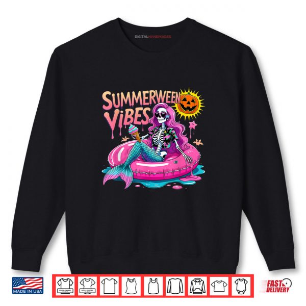 Sweatshirt Summerween Vibes Spooky Summer Mermaid Skeleton Halloween Shirt digitalhandmades