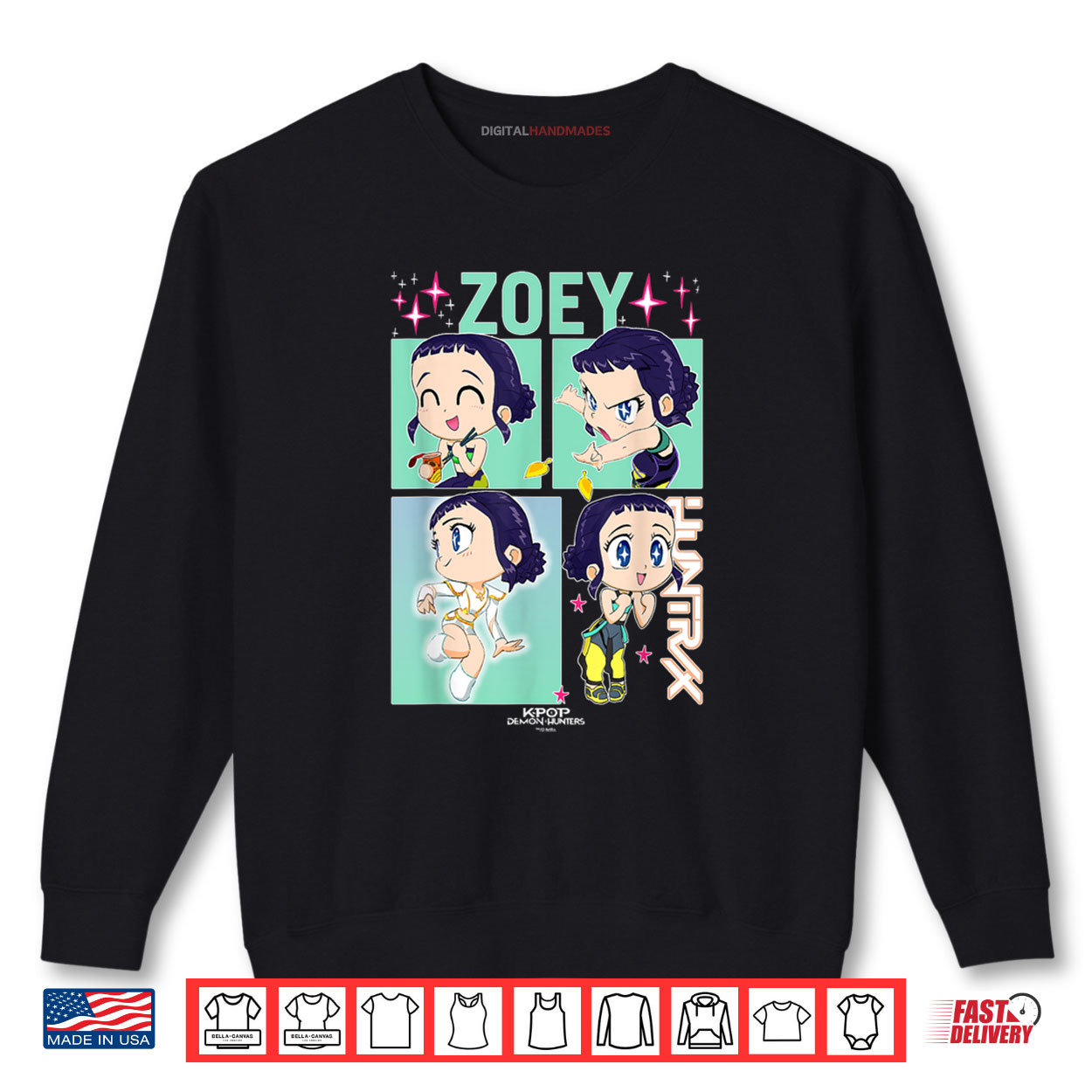Zoey KPop Demon Hunters Cute Chibi Shirt Zoey KPop Demon Hunters Cute Chibi Shirt