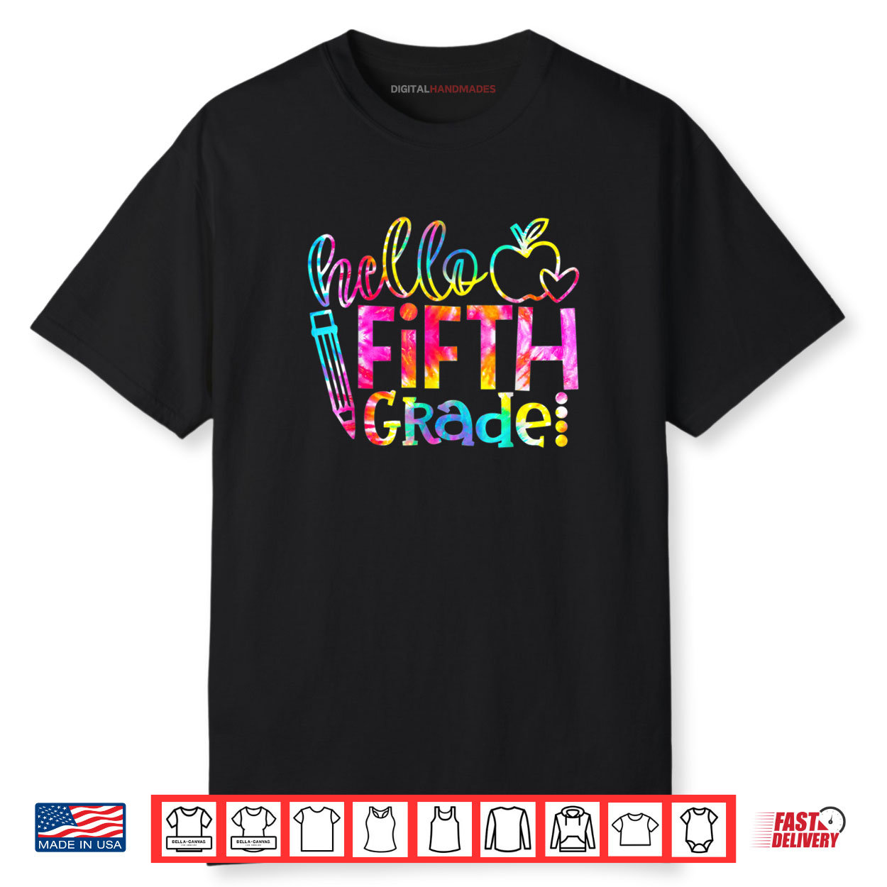 Tie Dye Hello Fifth 5th Grade Teacher First Day Of School Shirt Tie Dye Hello Fifth 5th Grade Teacher First Day Of School Shirt