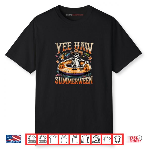 Yee Haw Summerween Cowboy Skeleton Western Halloween Shirt