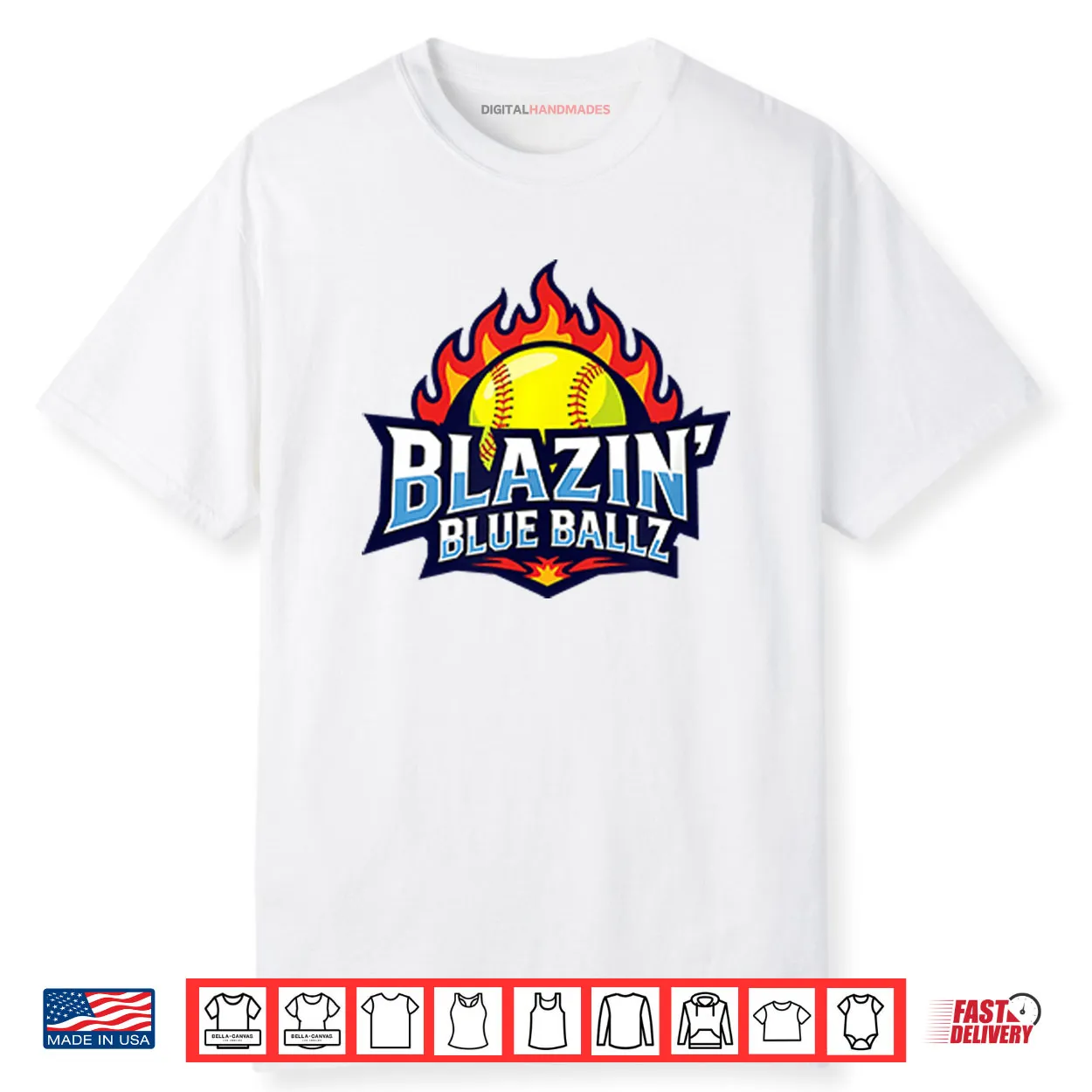Blazin Blue Ballz Softball Shirt Blazin Blue Ballz Softball Shirt