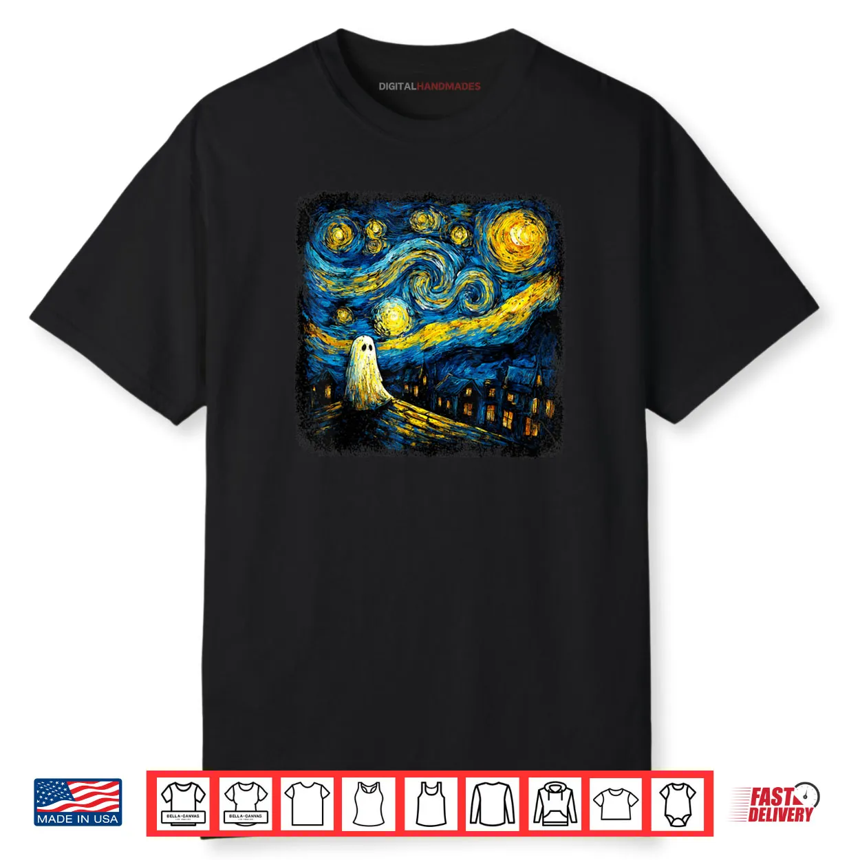 Boo Sheet Ghost Starry Night Van Gogh Halloween Shirt Boo Sheet Ghost Starry Night Van Gogh Halloween Shirt