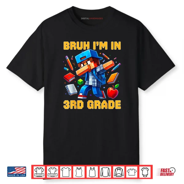 Bruh I’m in 3rd Grade Dabbing Boys Kids Gamer Back To School Shirt