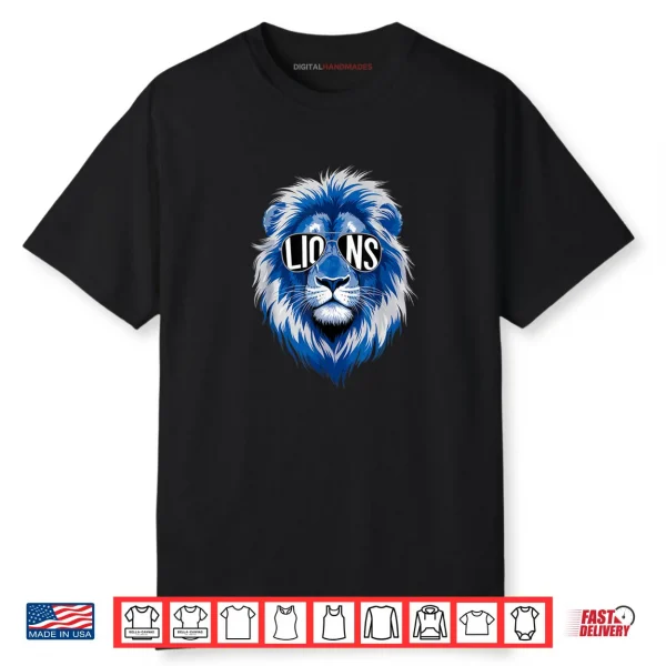 Cool Face Lion with Sunglasses Women and Men Michigan Pride Shirt