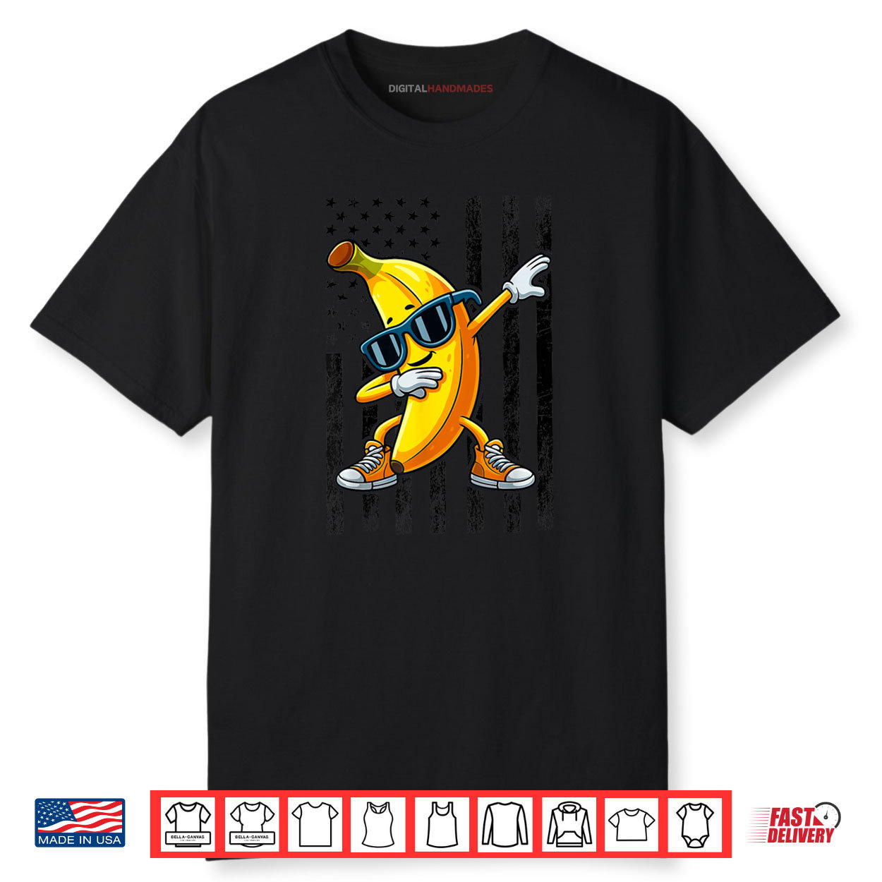 Dabbing Banana Vintage American Flag Shirt Dabbing Banana Vintage American Flag Shirt