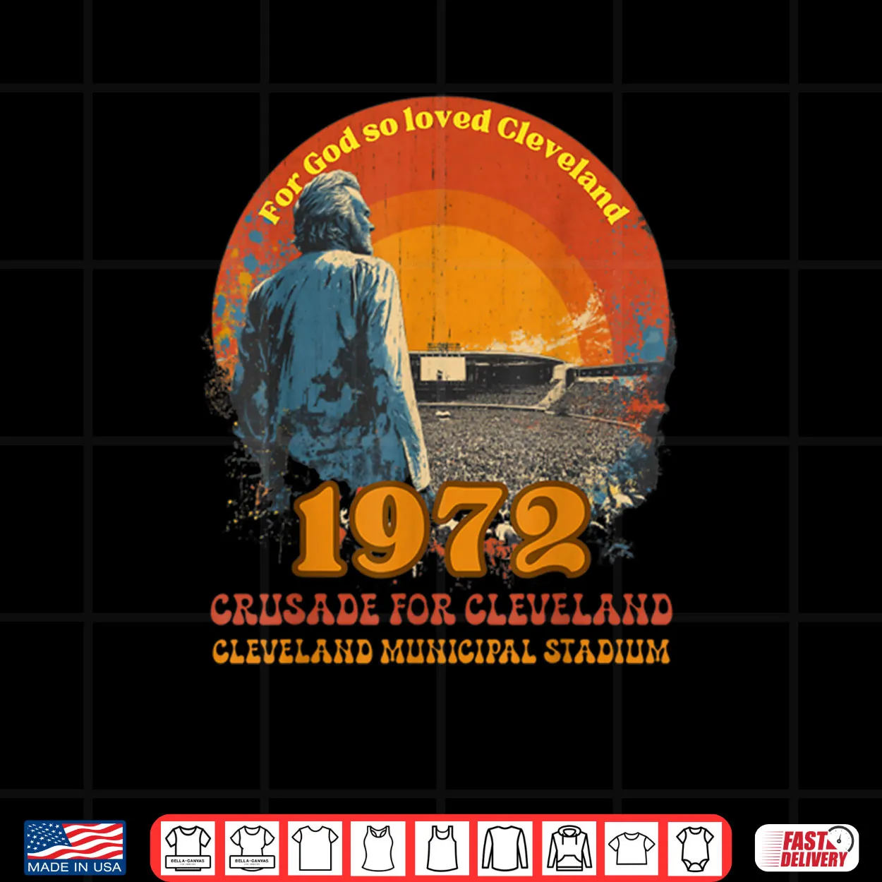 1972 Cleveland Municipal Stadium Christian Revival Shirt 1972 Cleveland Municipal Stadium Christian Revival Shirt