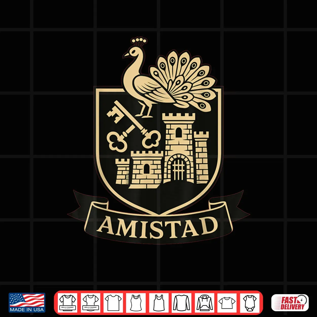 Amistad Friendship Emblem The Proud Peacock Crest Shirt Amistad Friendship Emblem The Proud Peacock Crest Shirt