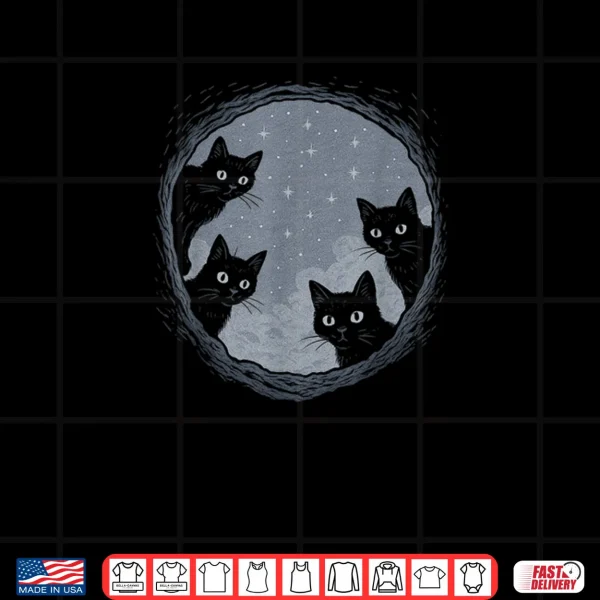 Design Black Cat Kitten Starring Cat Shirt