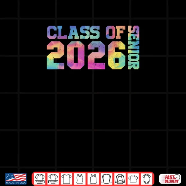 Design Class of 2026 Senior Graduation Tie Dye Graduate Student Shirt