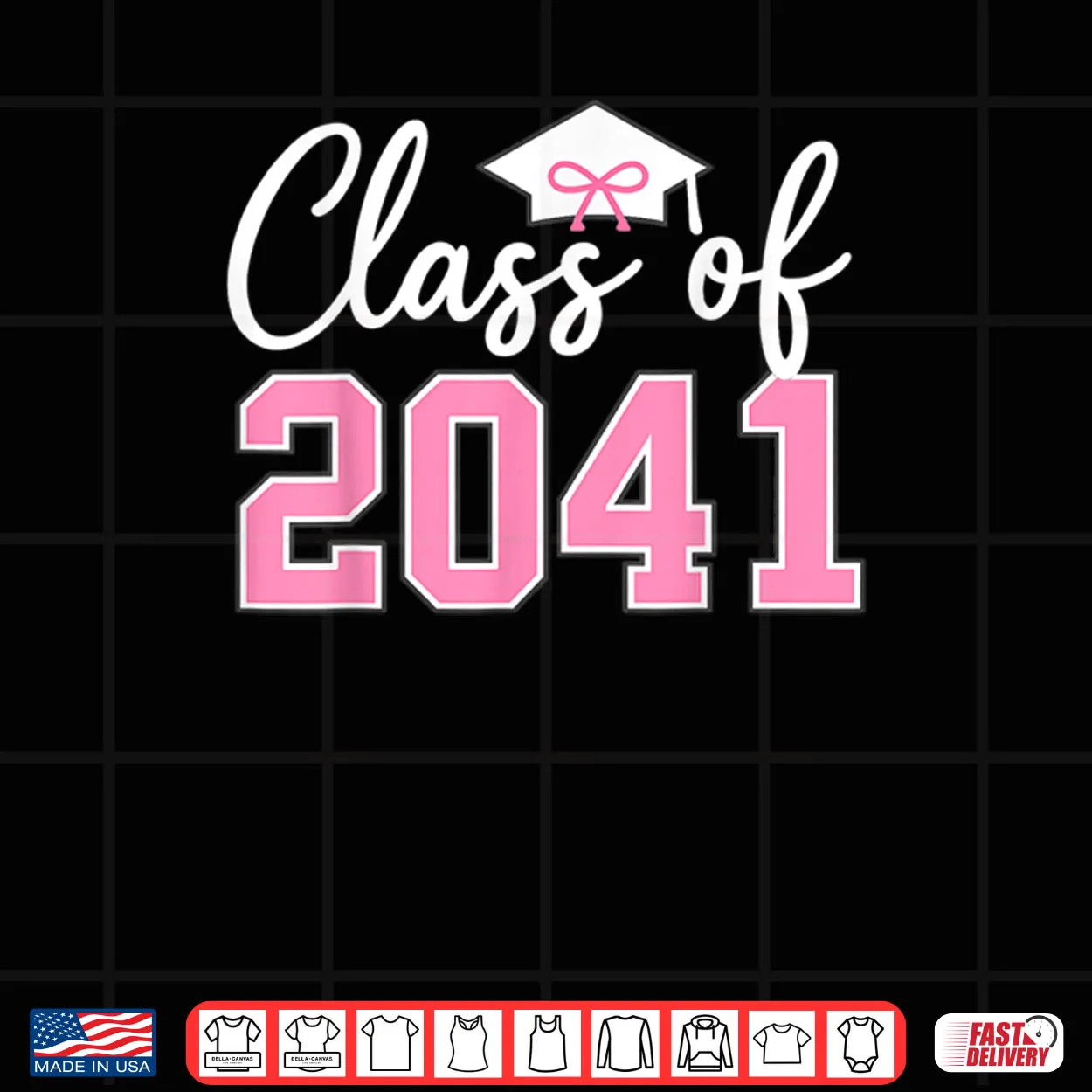 Class of 2041 Grow with Me Kindergarten Pink Coquette Bow Shirt Class of 2041 Grow with Me Kindergarten Pink Coquette Bow Shirt