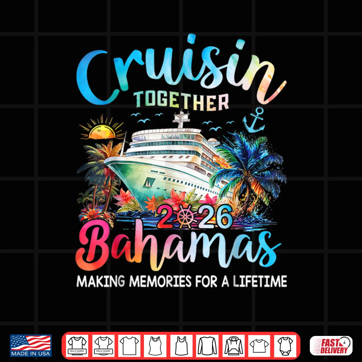 Cruisin Together Bahamas Vacation Family Bahamas Cruise 2026 Shirt Cruisin Together Bahamas Vacation Family Bahamas Cruise 2026 Shirt