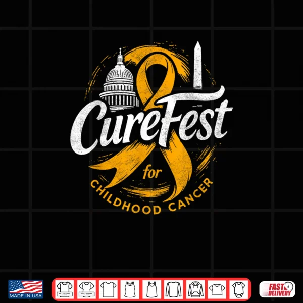 Design CureFest for Childhood Cancer 2025 for Dark Fabric Shirt