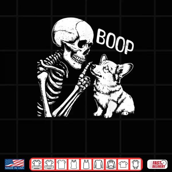 Cute Corgi Dog Boop Hand Skeleton Halloween Spooky Season Shirt 3 Design Cute Corgi Dog Boop Hand Skeleton Halloween Spooky Season Shirt