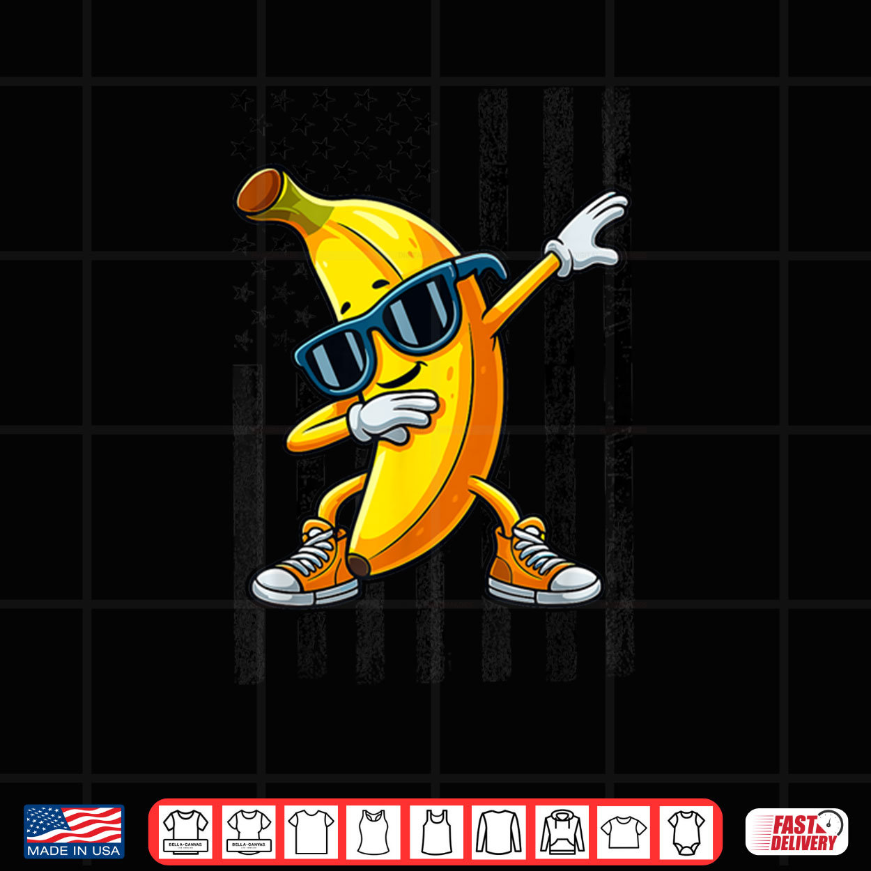 Dabbing Banana Vintage American Flag Shirt Dabbing Banana Vintage American Flag Shirt