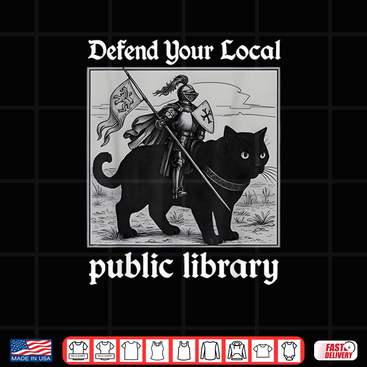 Defend Your Local Public Library Funny Knight Cat Shirt Defend Your Local Public Library Funny Knight Cat Shirt