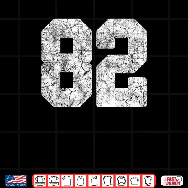 Design Distressed White Number 82 Jersey Player Uniform Shirt