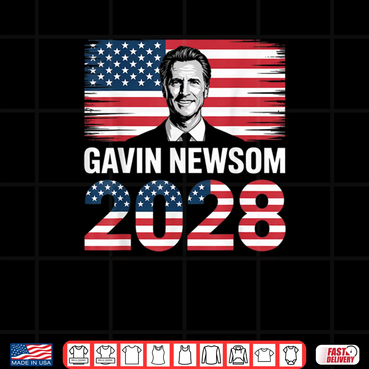 Gavin Newsom 2028 for President 48 American Flag Patriotic Shirt Gavin Newsom 2028 for President 48 American Flag Patriotic Shirt