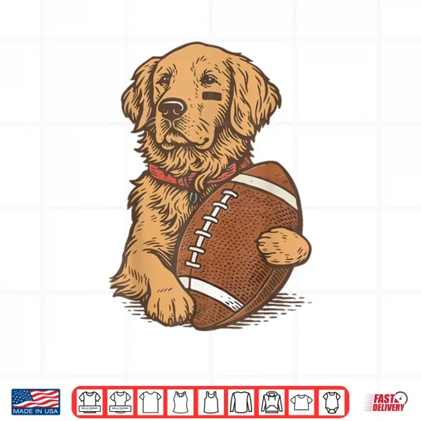 Design Golden Retriever Dog Football Game Day Touchdown Season Shirt