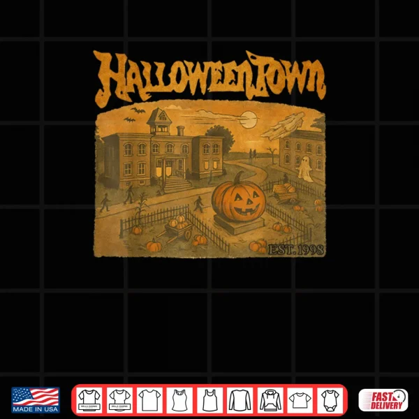 Design Halloween Pumpkin Boo Ghost Tee Funny Vintage Halloween Town Shirt