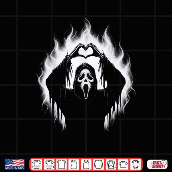 Design Halloween Scary Face Horror Creepy Ghost Heart Hands Spooky Shirt