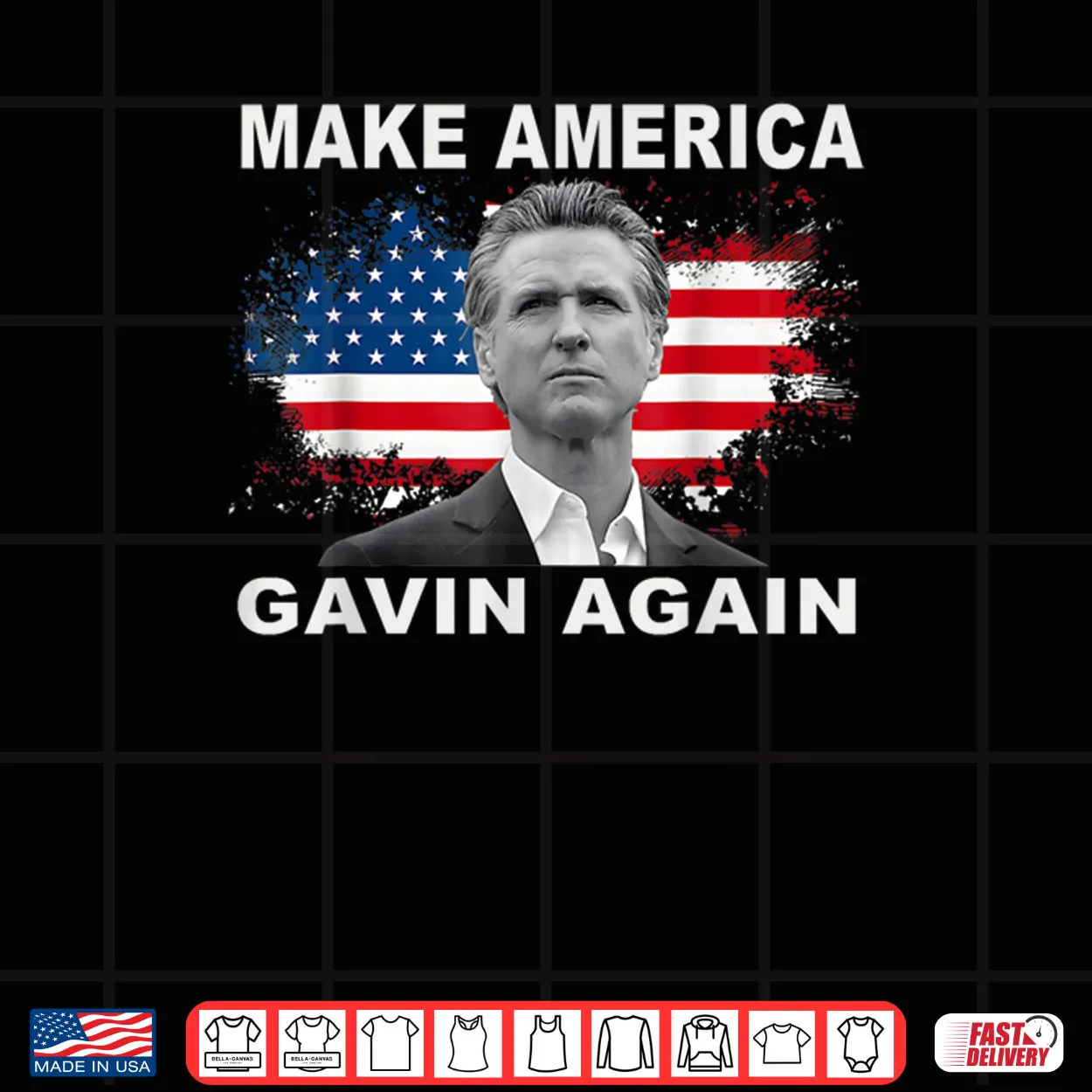Make America Gavin Again Funny Patriotic USA Flag Shirt Make America Gavin Again Funny Patriotic USA Flag Shirt