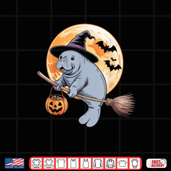 Manatee Witch Hat Pumpkin Halloween Costume Shirt 3 Design Manatee Witch Hat Pumpkin Halloween Costume Shirt