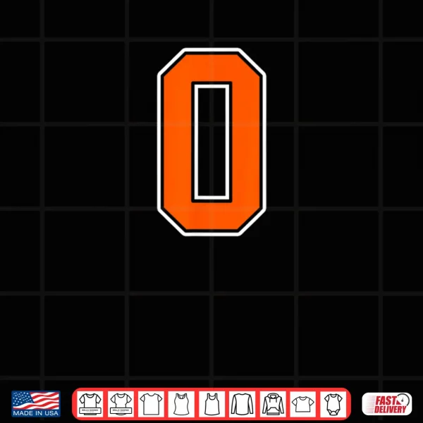 Design Orange White Number 0 Jersey Player Uniform Shirt