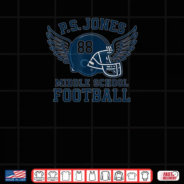 PS Jones Middle School Football Jack O'Neal Tribute Wear Shirt 3 Design PS Jones Middle School Football Jack ONeal Tribute Wear Shirt